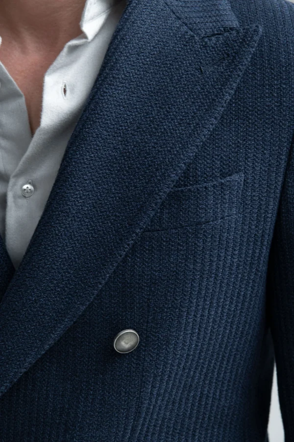 Navy double breasted jacket - Made in Italy