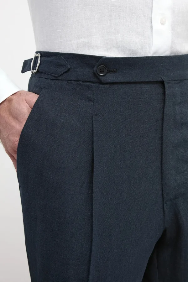 Navy linen shorts - Made in Italy