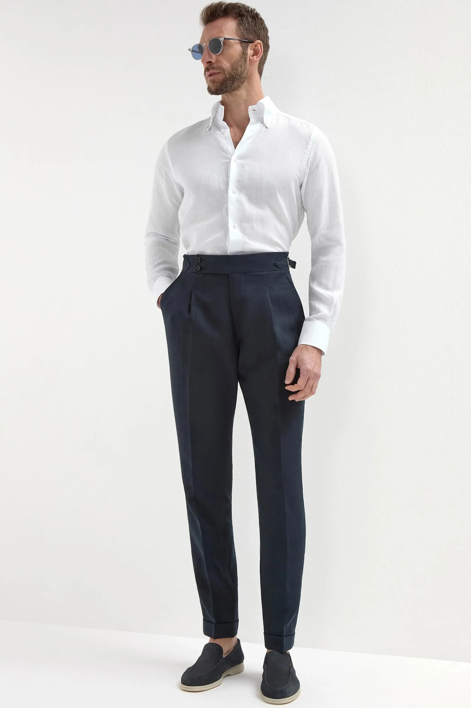 navy_linen_soragna_trouse_2.webp Navy linen Soragna trousers - Made in Italy