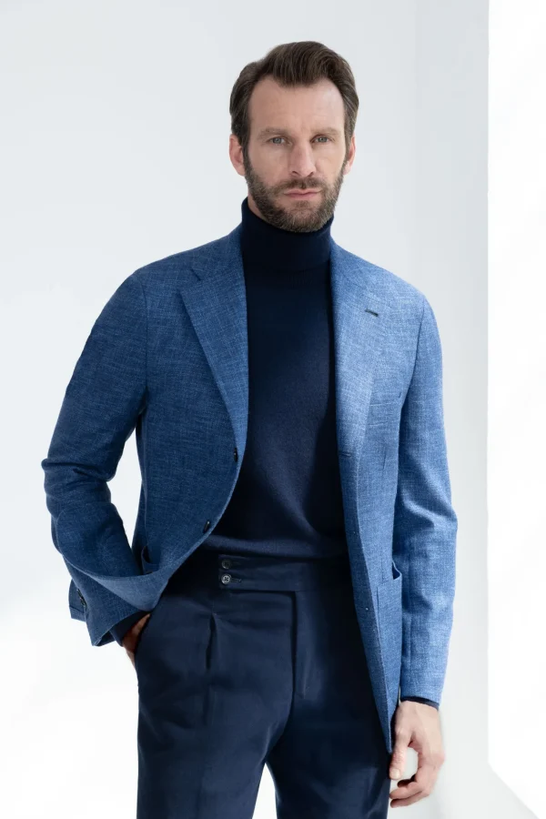 Ocean blue jacket "Neapolitan Capsule Collection" - Made in Italy