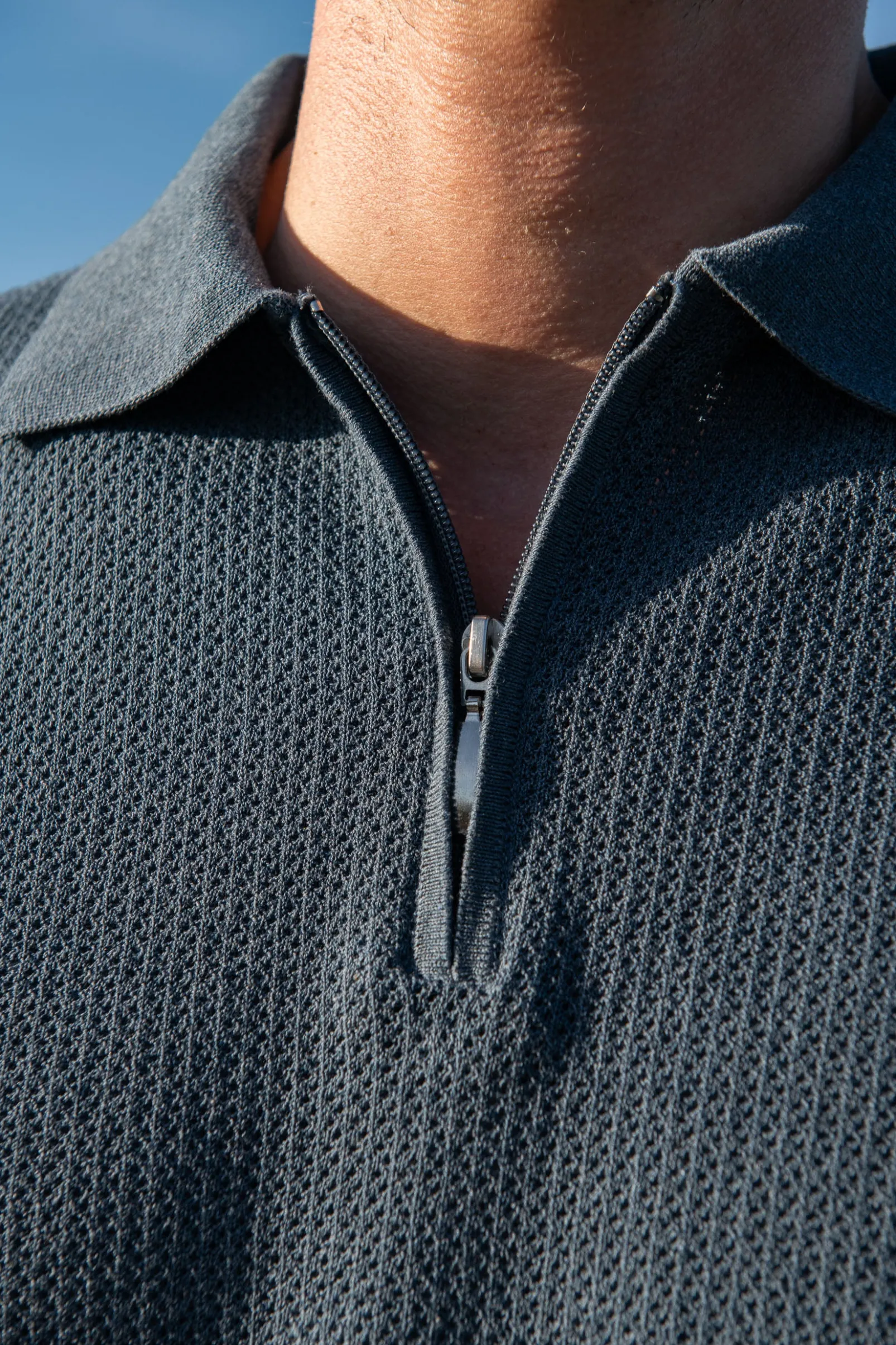 ocean_textured_knit_polo__1.webp Ocean textured knit polo with zip - Made in Italy