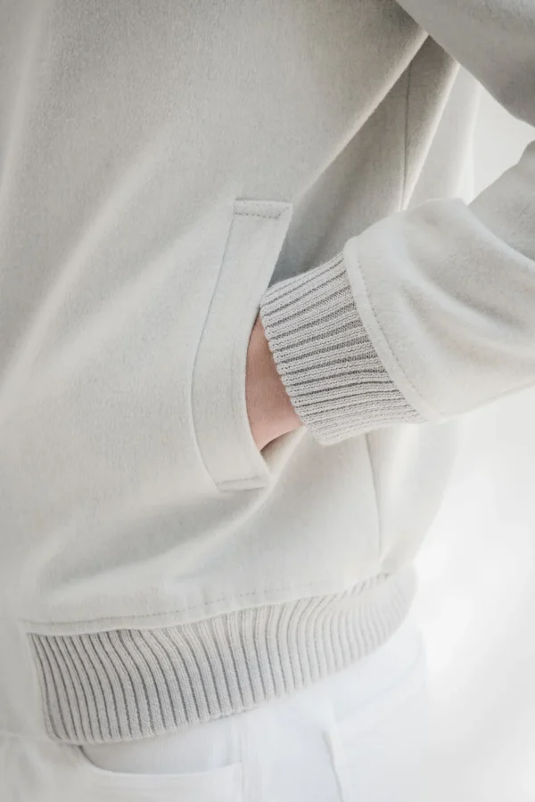 Off-white bomber with removable mink collar – Made in Italy