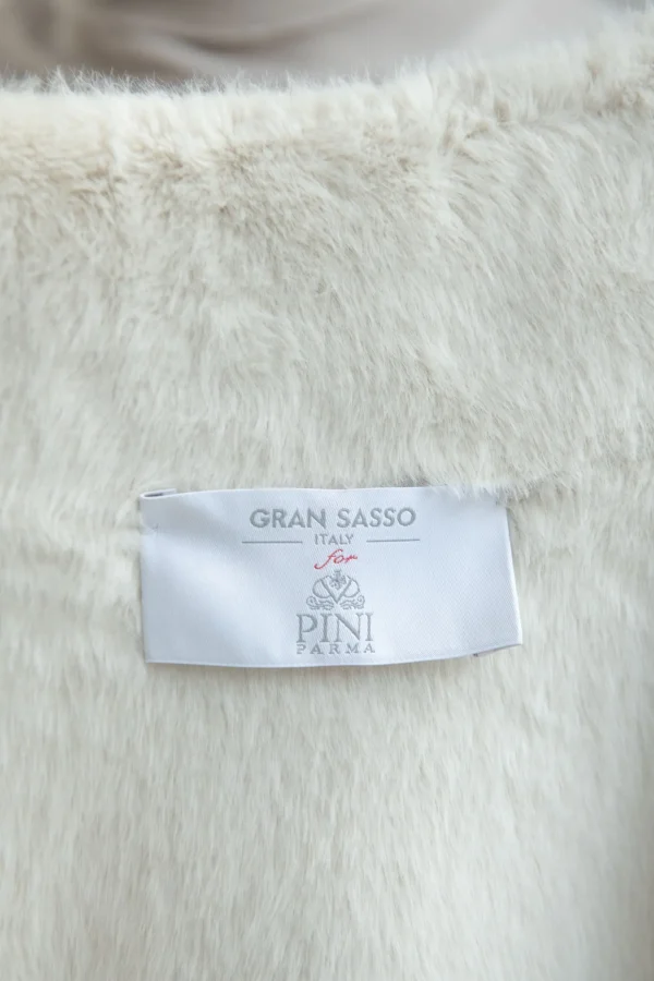 Off-white cashmere knitted bomber with fur - Made in Italy