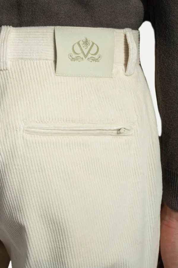 Off-white corduroy Sirmione trousers - Made in Italy