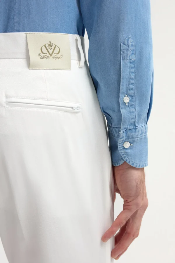 Off-white cotton Garda trousers - Made in Italy