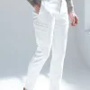 Off-white stretch canvas cargo - Made in Italy