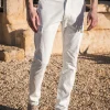 Off-white stretch cotton cargo - Made in Italy
