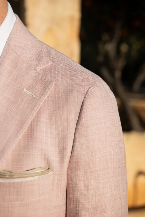 Pink jacket in cotton & silk - Made in Italy