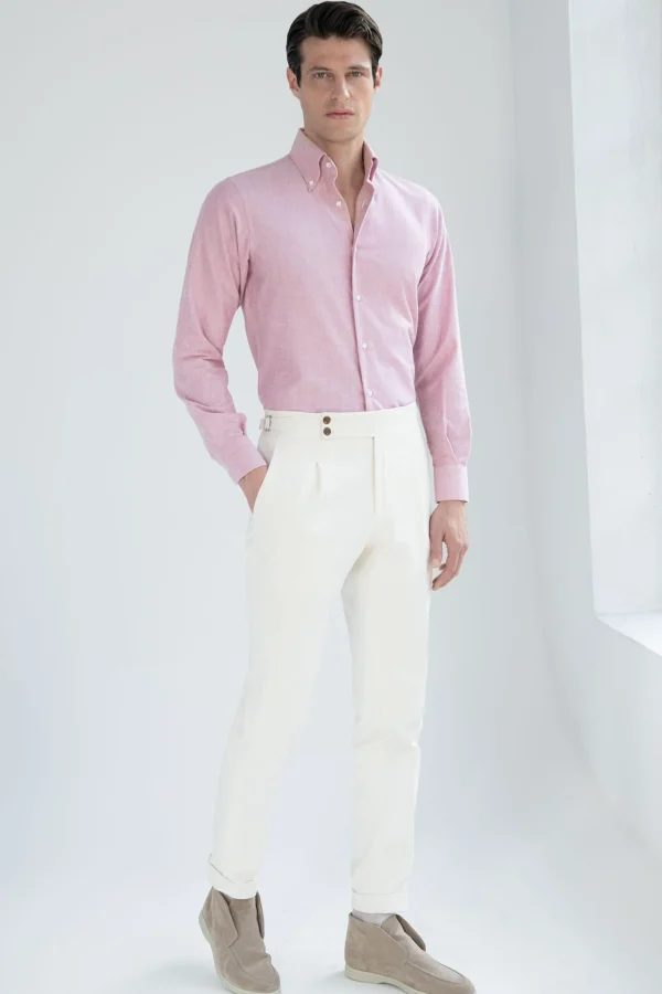 Red soft oxford button down shirt - Made In Italy