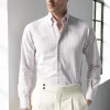 Red striped soft oxford button down shirt - Made In Italy