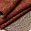 Rusty and taupe reversible herringbone scarf - Made in Italy