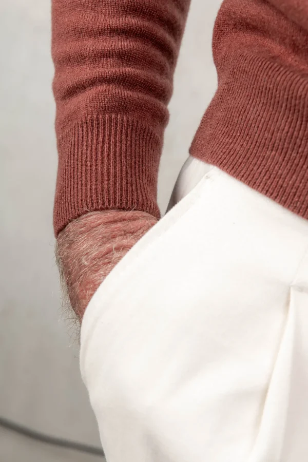 Rusty cashmere round neck – Made in Italy