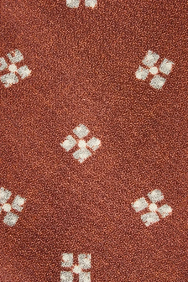 Rusty fancy silk tie - Made In Italy
