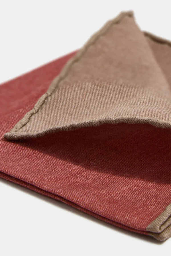 Rusty reversible pocket square - Made in Italy