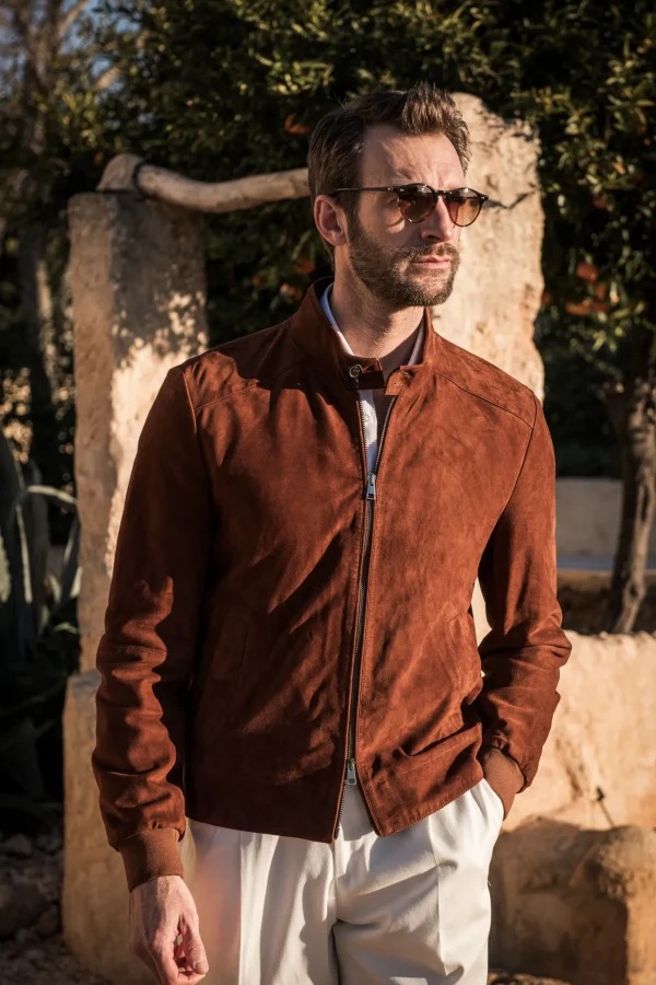Rusty soft suede jacket – Made in Italy