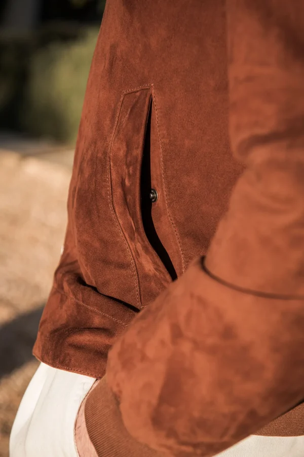 Rusty soft suede jacket – Made in Italy