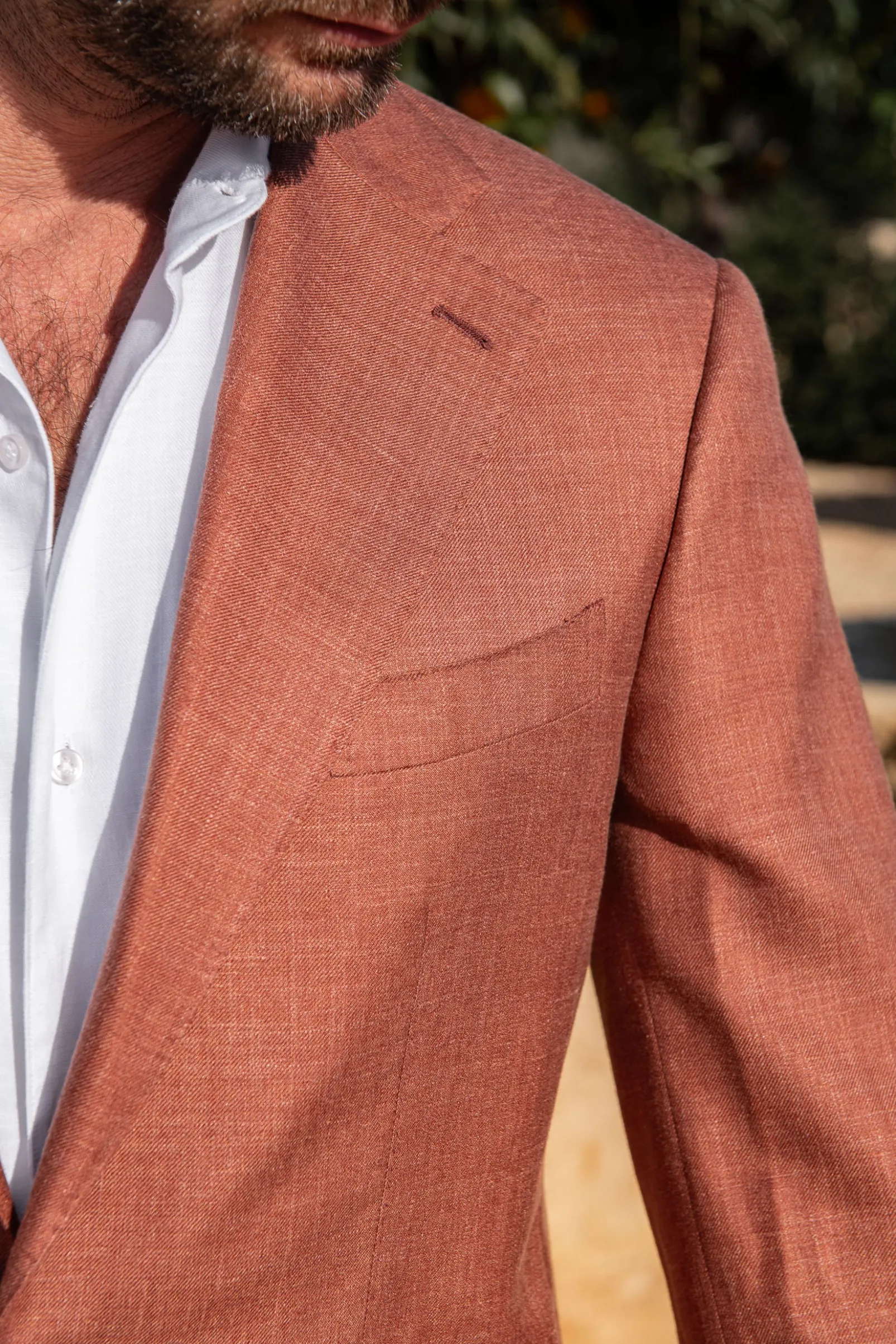 rusty_wool_linen_and_silk_2.webp Rusty wool linen and silk jacket - Made in Italy