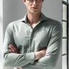 Sage cashmere and cotton shirt - Made in Italy