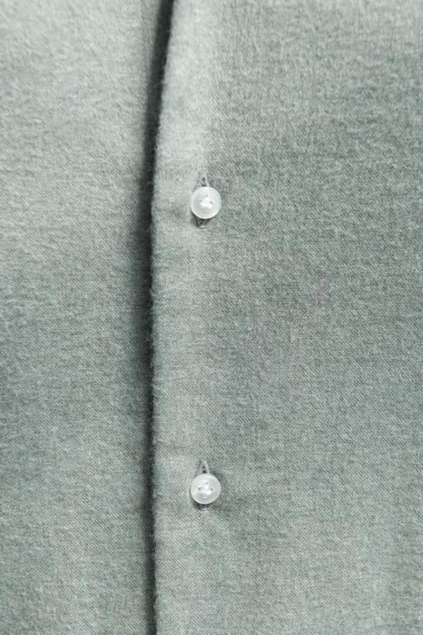 Sage cashmere and cotton shirt - Made in Italy