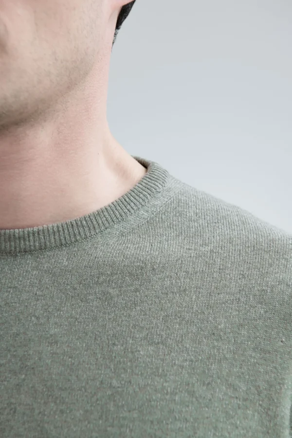 Sage cashmere round neck – Made in italy