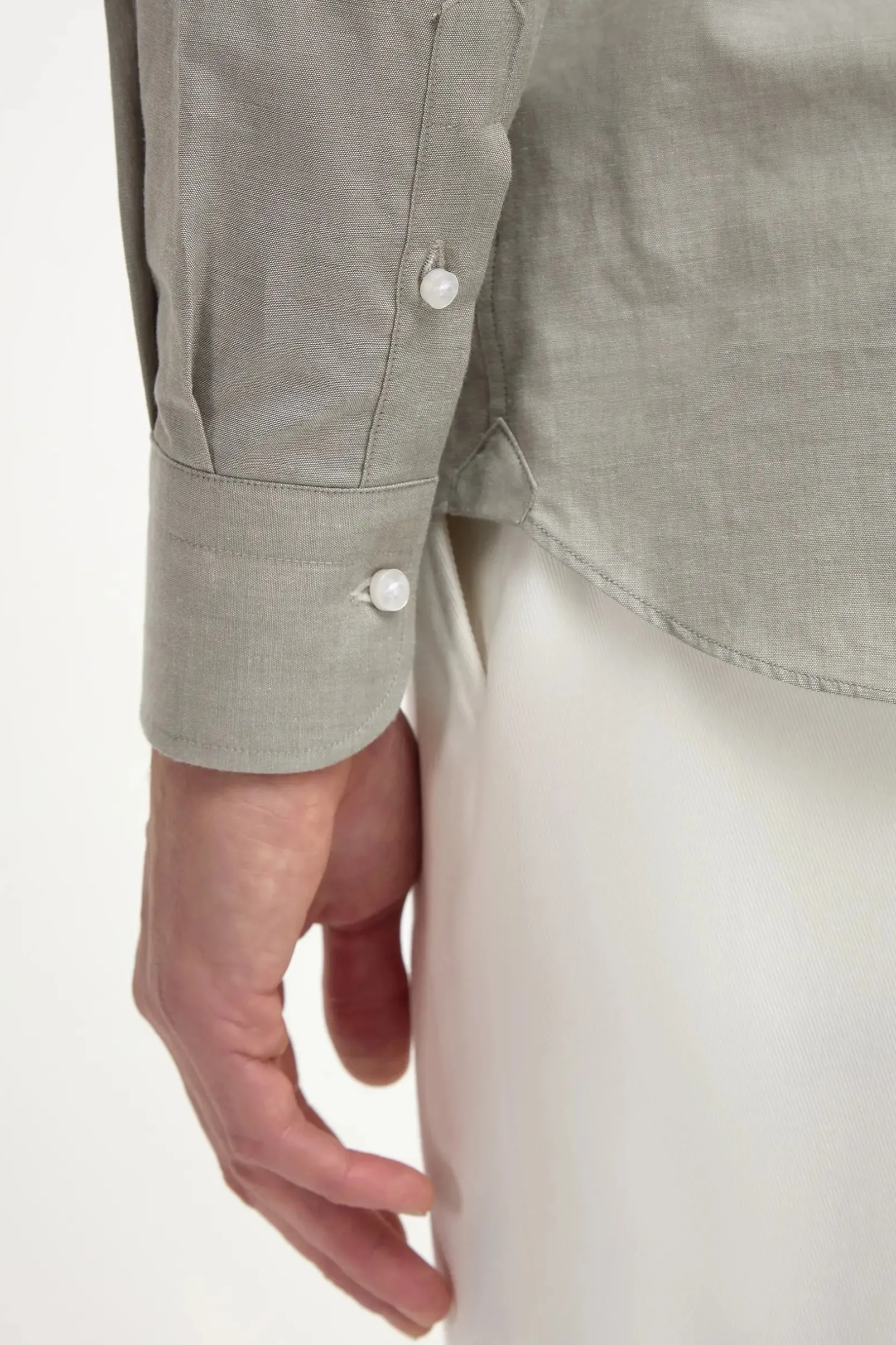 sage_chambray_button_down_3.webp Sage chambray button down shirt - Made in Italy