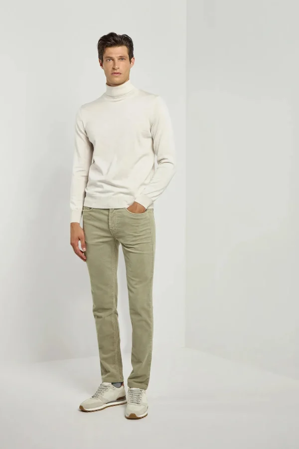 Sage corduroy 5 Pocket - Made in Italy