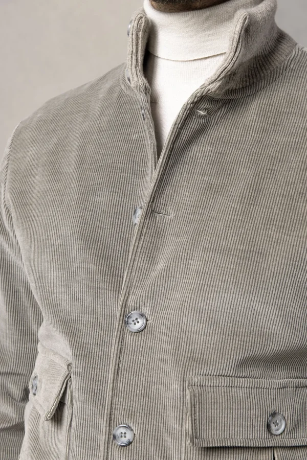 Sage corduroy bomber jacket – Made in Italy