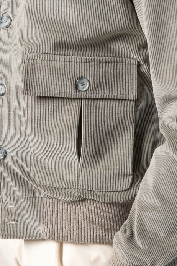 Sage corduroy bomber jacket – Made in Italy