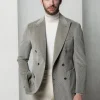 Sage corduroy double breasted jacket - Made in Italy