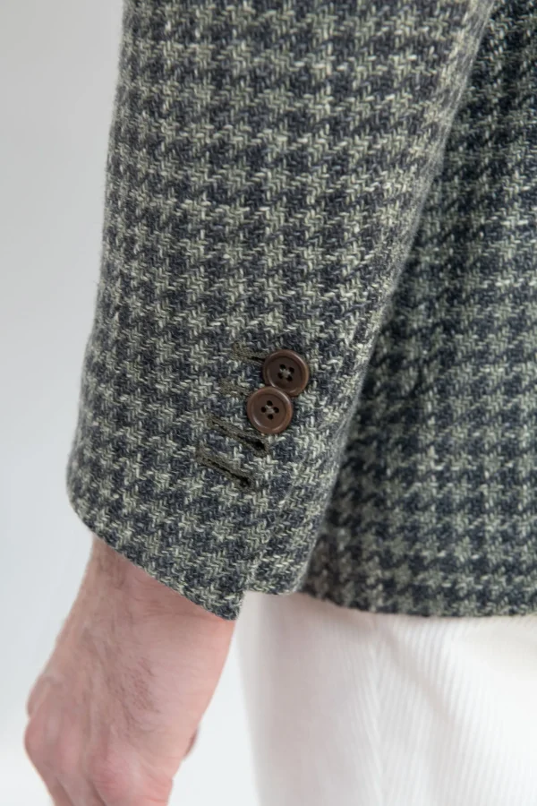 Sage houndstooth jacket - Made in Italy