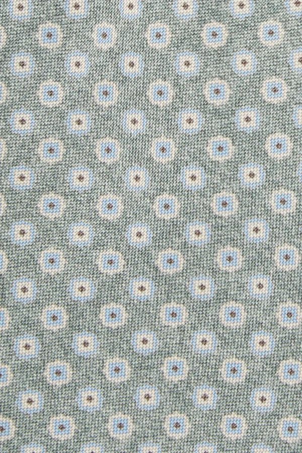 Sage micro fancy silk tie - Made in Italy