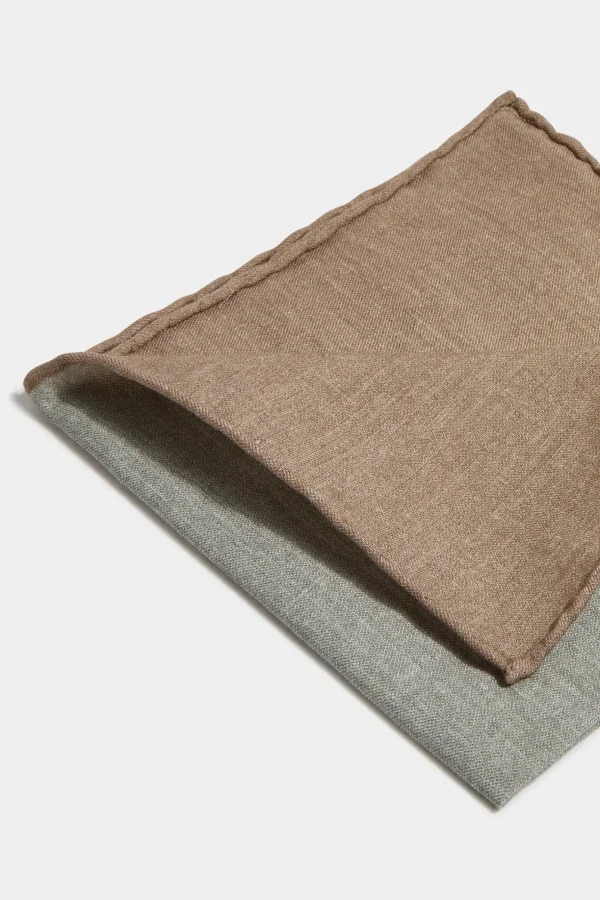 Sage reversible pocket square - Made in Italy