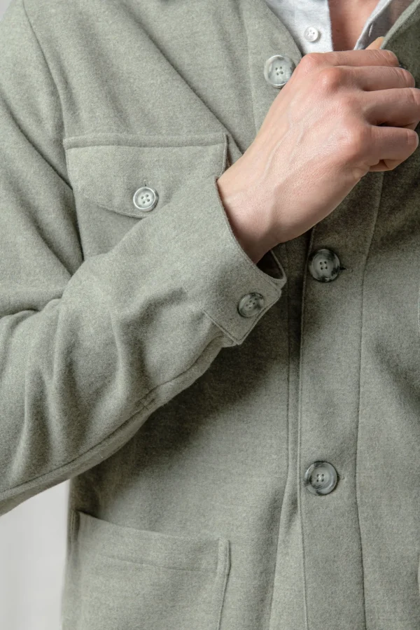Sage Safari Jacket flannel Super 180s – Made in Italy