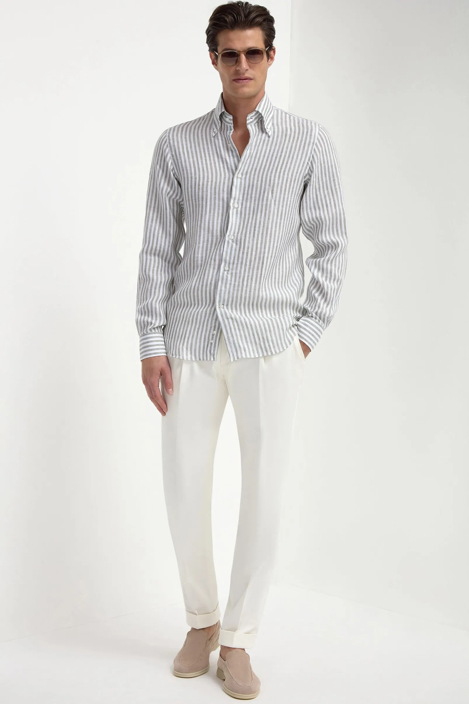 sage_striped_linen_button_3.webp Sage striped linen button down shirt - Made in Italy