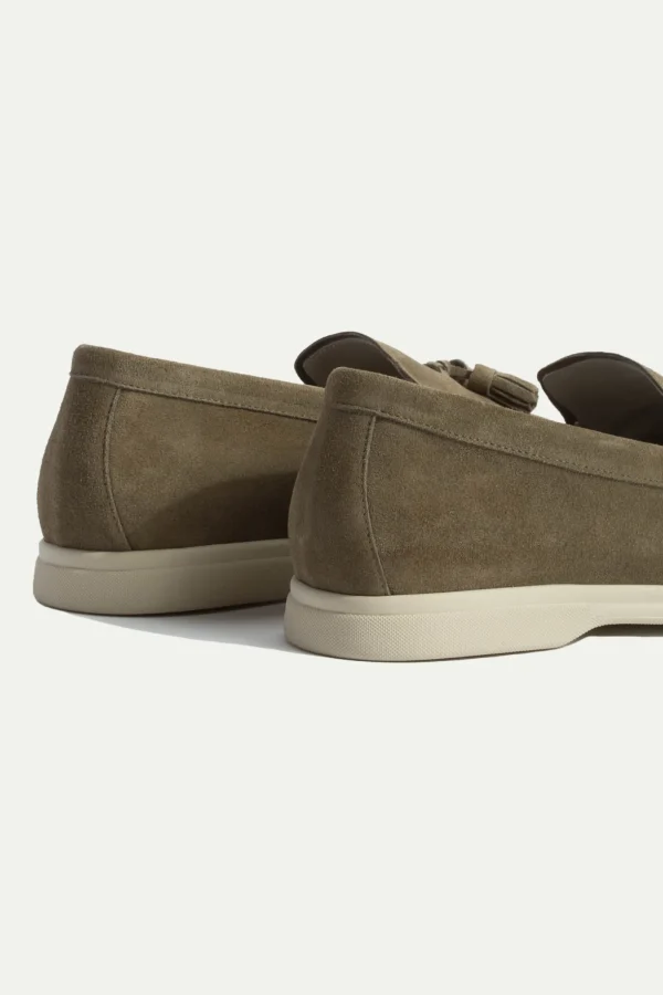 Sage suede tassel loafers - Made In Italy