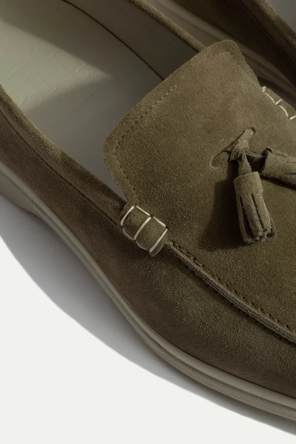 Sage suede tassel loafers - Made In Italy