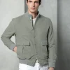 Sage Super 180's wool flannel bomber jacket – Made in Italy