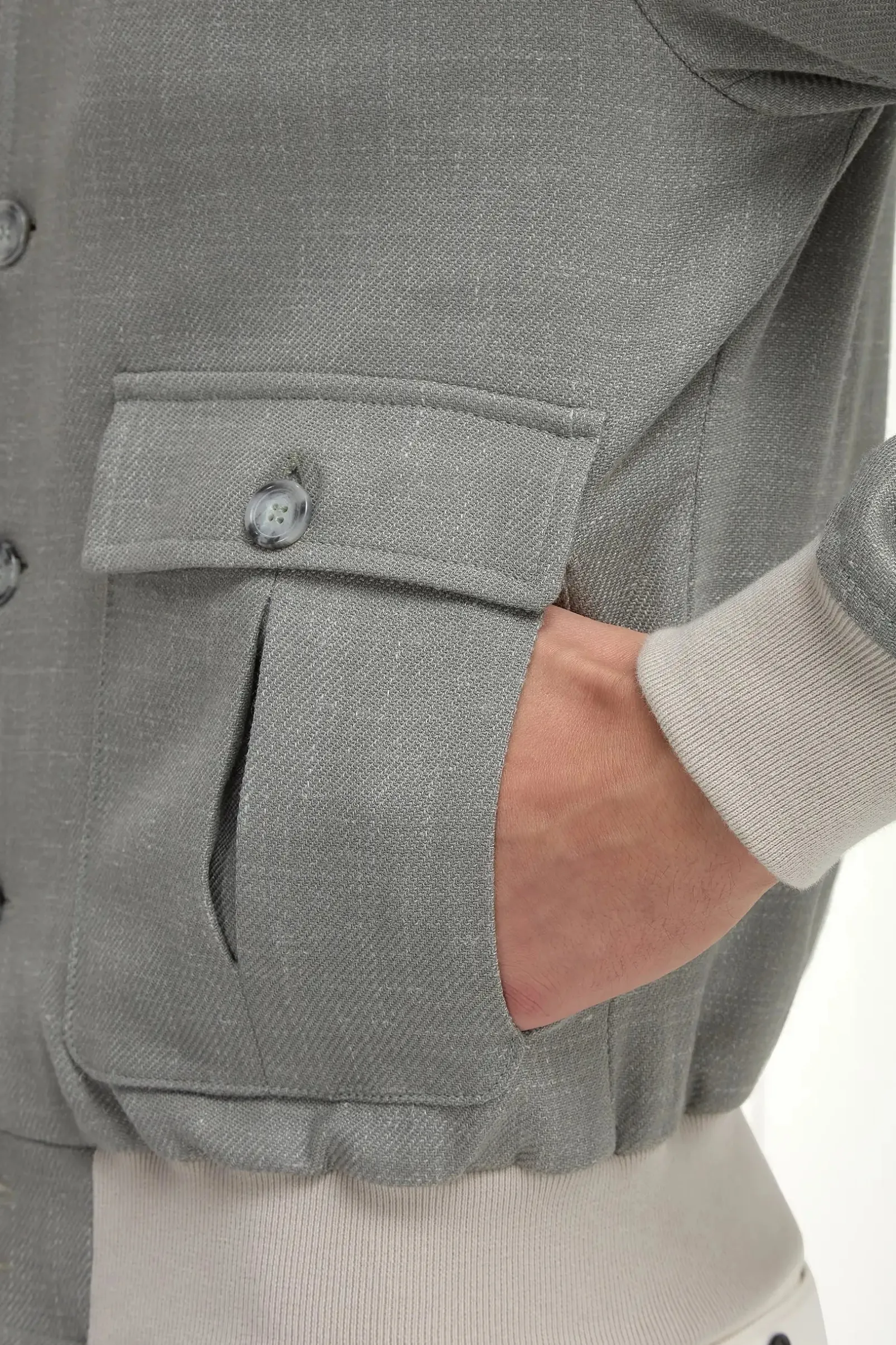 sage_wool_silk_and_linen__1.webp Sage wool silk and linen bomber - Made in Italy