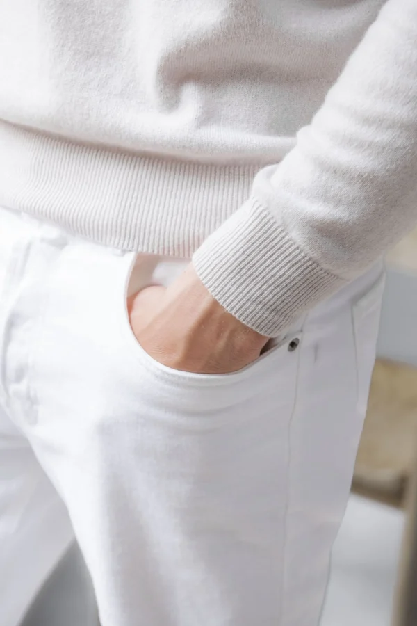 Sand cashmere round neck – Made in italy