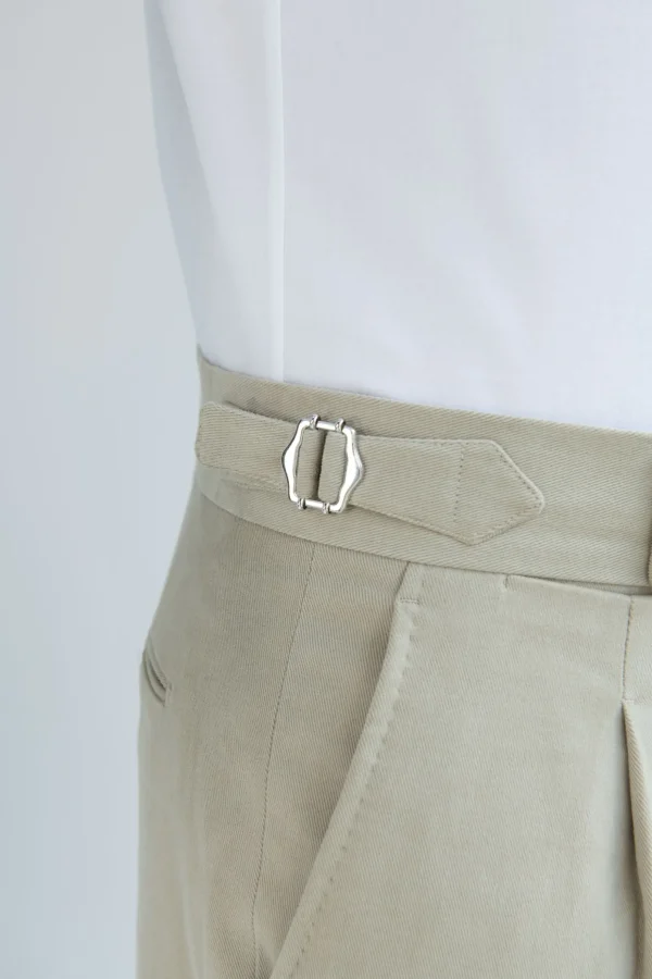 Sand cotton Soragna trousers - Made in Italy