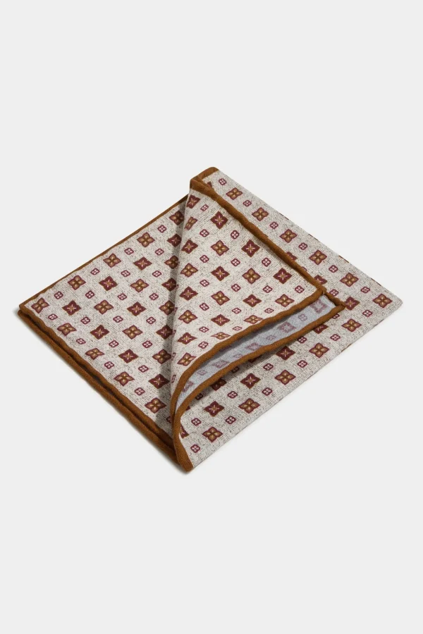 Sand fancy reversible pocket square - Made in Italy