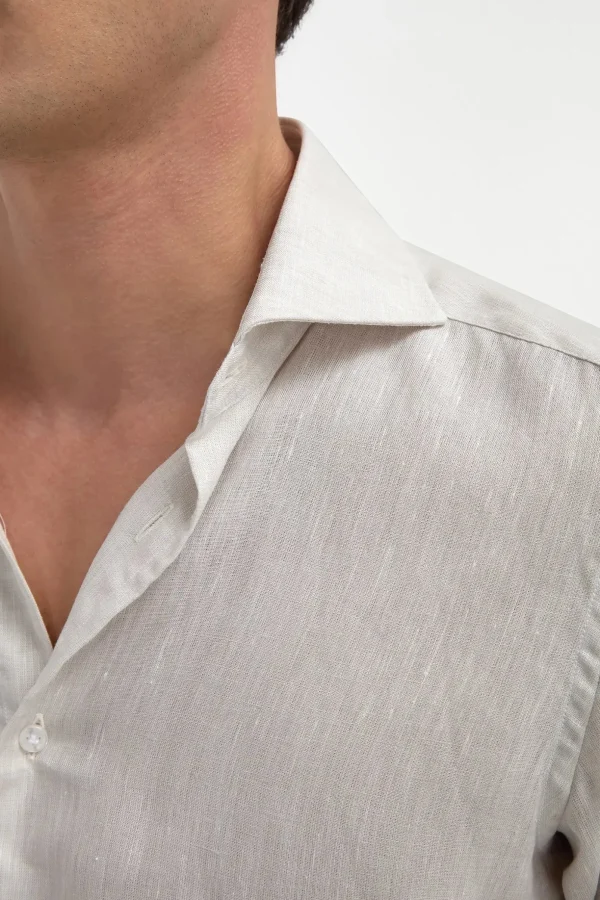 Sand linen shirt - Made in Italy