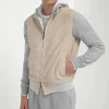 Sand suede reversible vest - Made in Italy