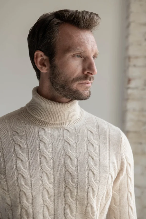 Sand turtleneck – Made in Italy