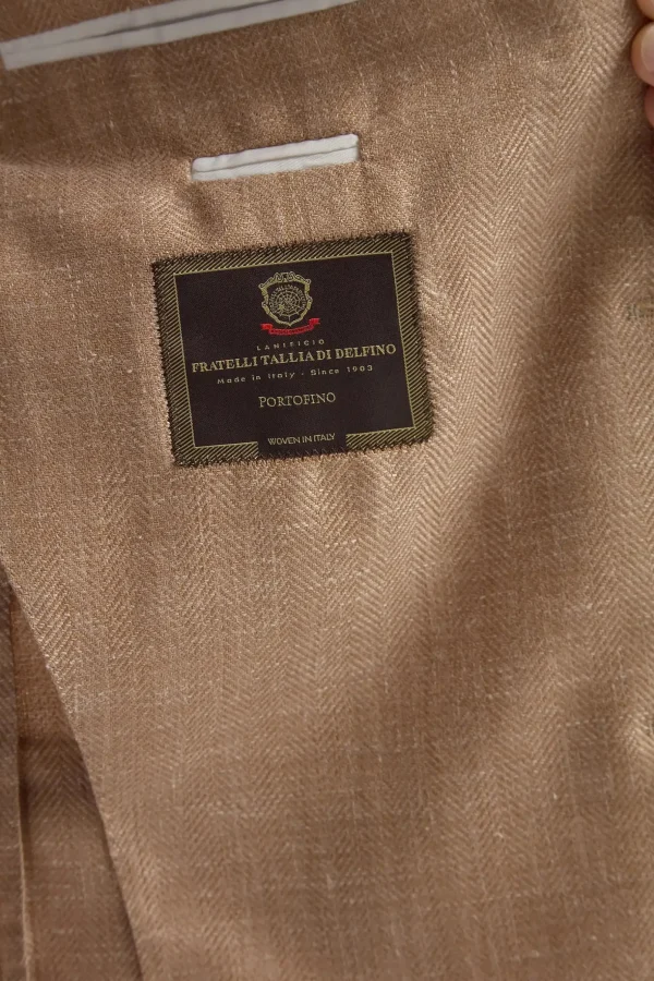 Sandstone herringbone jacket - Made in Italy