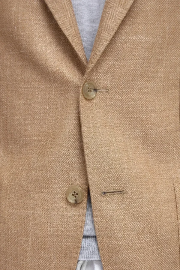 Sandstone herringbone jacket - Made in Italy