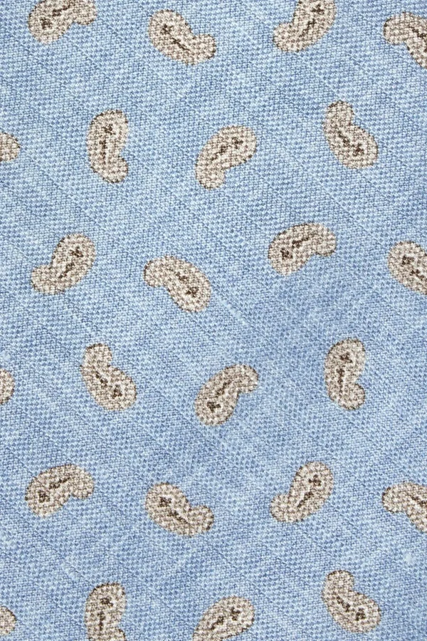 Sky blue paisley tie - Made in Italy