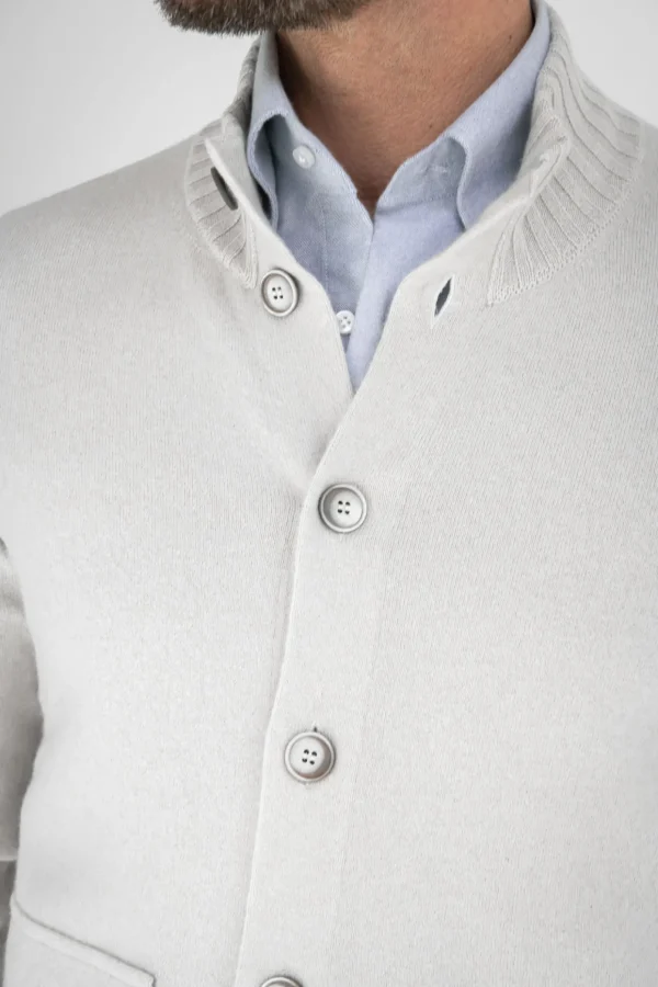 Stone Cashmere Knitted Bomber – Made in Italy