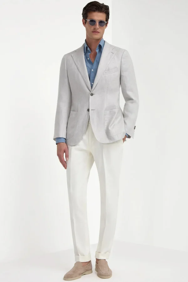 Stone linen jacket - Made in Italy