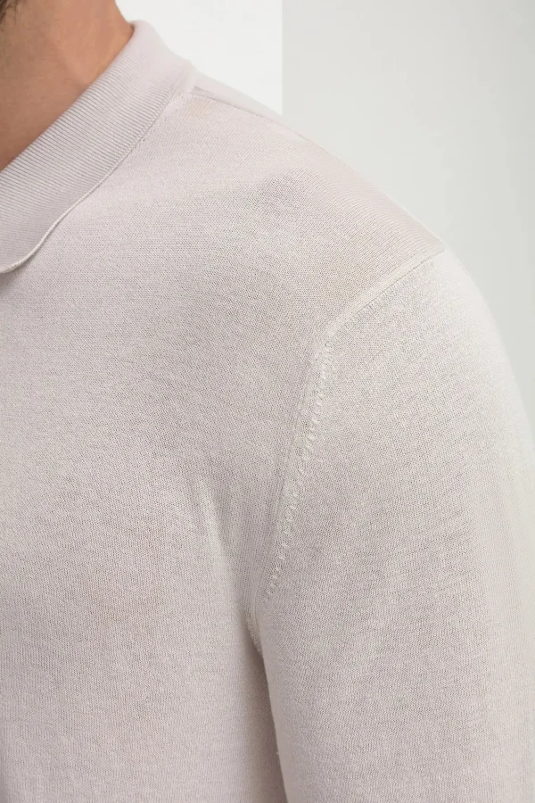 Stone polo cardigan - Made in Italy